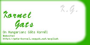 kornel gats business card